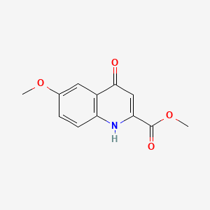 Methyl 6-methoxy-4-oxo-1,4-dihydroquinoline-2-carboxylate chemical structure (CAS 82633-20-3)