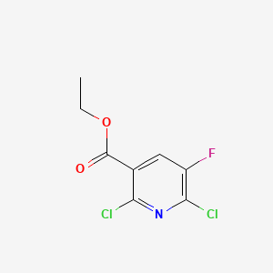 Ethyl 2,6-dichloro-5-fluoropyridine-3-carboxylate chemical structure (CAS 82671-03-2)