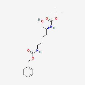 Benzyl tert-butyl (6-hydroxyhexane-1,5-diyl)(S)-dicarbamate chemical structure (CAS 82689-20-1)