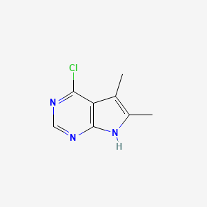 4-Chloro-5,6-dimethyl-7H-pyrrolo[2,3-d]pyrimidine chemical structure (CAS 82703-38-6)