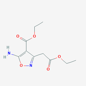 Ethyl 5-amino-3-(2-ethoxy-2-oxoethyl)isoxazole-4-carboxylate chemical structure (CAS 82754-70-9)
