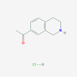 1-(1,2,3,4-Tetrahydroisoquinolin-7-yl)ethanone hydrochloride chemical structure (CAS 82771-27-5)