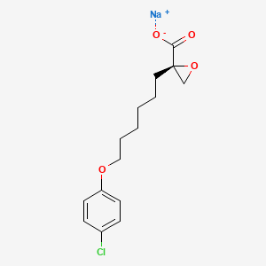 Sodium (R)-2-(6-(4-chlorophenoxy)hexyl)oxirane-2-carboxylate chemical structure (CAS 828934-41-4)