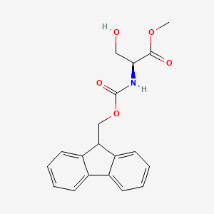 (S)-Methyl 2-((((9H-fluoren-9-yl)methoxy)carbonyl)amino)-3-hydroxypropanoate chemical structure (CAS 82911-78-2)