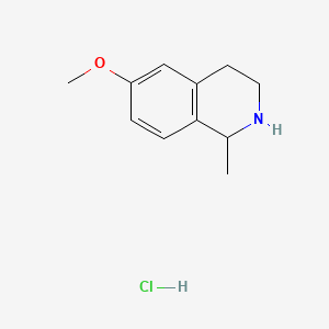 6-Methoxy-1-methyl-1,2,3,4-tetrahydroisoquinoline hydrochloride chemical structure (CAS 82924-85-4)