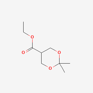 Ethyl 2,2-dimethyl-1,3-dioxane-5-carboxylate chemical structure (CAS 82962-54-7)