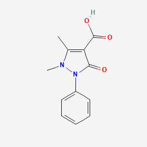 1,5-Dimethyl-3-oxo-2-phenyl-2,3-dihydro-1H-pyrazole-4-carboxylic acid chemical structure (CAS 83-10-3)