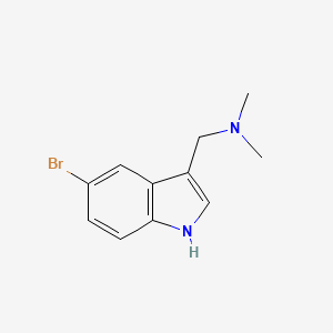 1-(5-Bromo-1H-indol-3-yl)-N,N-dimethylmethanamine chemical structure (CAS 830-93-3)