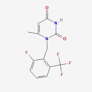 1-(2-Fluoro-6-(trifluoromethyl)benzyl)-6-methylpyrimidine-2,4(1H,3H)-dione chemical structure (CAS 830346-47-9)
