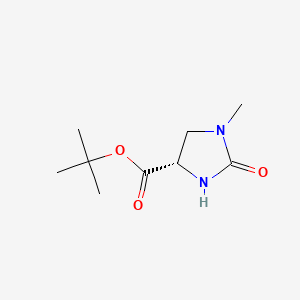 (S)-tert-Butyl 1-methyl-2-oxoimidazolidine-4-carboxylate chemical structure (CAS 83056-79-5)