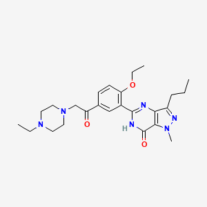 5-(2-Ethoxy-5-(2-(4-ethylpiperazin-1-yl)acetyl)phenyl)-1-methyl-3-propyl-1H-pyrazolo[4,3-d]pyrimidin-7(6H)-one chemical structure (CAS 831217-01-7)