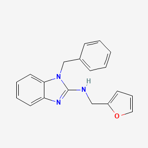 1-Benzyl-N-[(furan-2-yl)methyl]-1H-1,3-benzodiazol-2-amine chemical structure (CAS 831234-13-0)