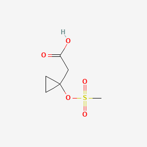 2-(1-((Methylsulfonyl)oxy)cyclopropyl)acetic acid chemical structure (CAS 832142-14-0)