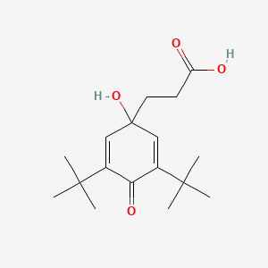 3-(3,5-Di-tert-butyl-1-hydroxy-4-oxocyclohexa-2,5-dien-1-yl)propanoic acid chemical structure (CAS 83237-15-4)
