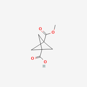 3-(Methoxycarbonyl)bicyclo[1.1.1]pentane-1-carboxylic acid chemical structure (CAS 83249-10-9)