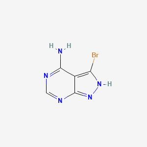 3-Bromo-1H-pyrazolo[3,4-d]pyrimidin-4-amine chemical structure (CAS 83255-86-1)