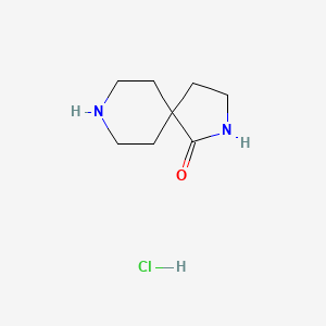 2,8-Diazaspiro[4.5]decan-1-one hydrochloride chemical structure (CAS 832710-65-3)