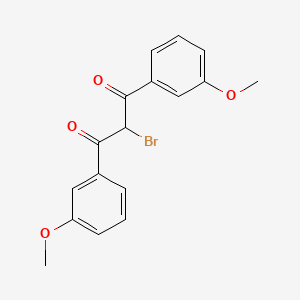 2-Bromo-1,3-bis(3-methoxyphenyl)propane-1,3-dione chemical structure (CAS 832738-09-7)