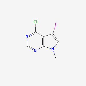 4-Chloro-5-iodo-7-methyl-7H-pyrrolo[2,3-d]pyrimidine chemical structure (CAS 833481-37-1)