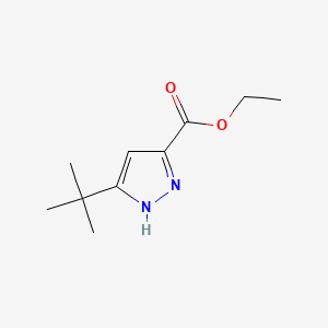 Ethyl 5-(tert-butyl)-1H-pyrazole-3-carboxylate chemical structure (CAS 83405-70-3)