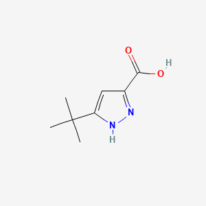 3-(tert-Butyl)-1H-pyrazole-5-carboxylic acid chemical structure (CAS 83405-71-4)