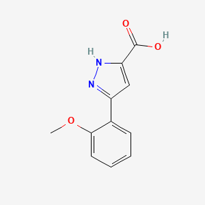 5-(2-Methoxyphenyl)-1H-pyrazole-3-carboxylic acid chemical structure (CAS 834868-54-1)