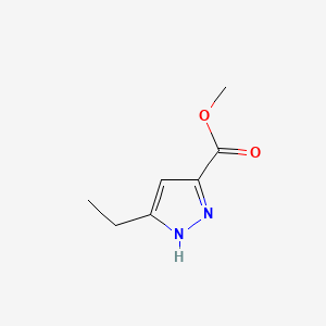 Methyl 3-ethyl-1H-pyrazole-5-carboxylate chemical structure (CAS 834869-10-2)