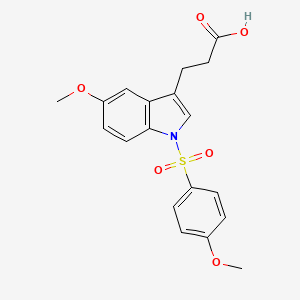 3-(5-Methoxy-1-((4-methoxyphenyl)sulfonyl)-1H-indol-3-yl)propanoic acid chemical structure (CAS 835619-41-5)