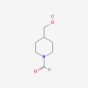 4-(Hydroxymethyl)piperidine-1-carbaldehyde chemical structure (CAS 835633-50-6)