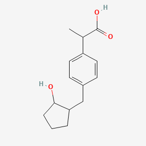 2-(4-((2-Hydroxycyclopentyl)methyl)phenyl)propanoic acid chemical structure (CAS 83599-40-0)