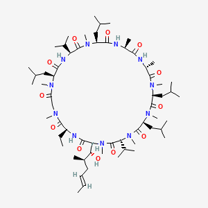 (3R,6S,9S,12R,15S,18S,21S,24S,30S,33S)-30-Ethyl-33-((1R,2R,E)-1-hydroxy-2-methylhex-4-en-1-yl)-6,9,18,24-tetraisobutyl-3,21-diisopropyl-1,4,7,10,12,15,19,25,28-nonamethyl-1,4,7,10,13,16,19,22,25,28,31-undecaazacyclotritriacontan-2,5,8,11,14,17,20,23,26,29,32-undecaone chemical structure (CAS 83602-39-5)