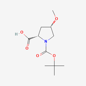 (2S,4S)-1-(tert-Butoxycarbonyl)-4-methoxypyrrolidine-2-carboxylic acid chemical structure (CAS 83623-93-2)