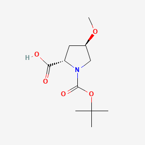 (2S,4R)-1-(tert-Butoxycarbonyl)-4-methoxypyrrolidine-2-carboxylic acid chemical structure (CAS 83624-01-5)