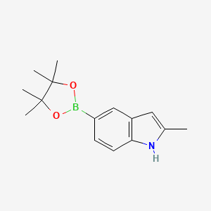2-Methyl-5-(4,4,5,5-tetramethyl-1,3,2-dioxaborolan-2-yl)-1H-indole chemical structure (CAS 837392-54-8)