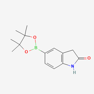5-(4,4,5,5-Tetramethyl-1,3,2-dioxaborolan-2-yl)indolin-2-one chemical structure (CAS 837392-64-0)