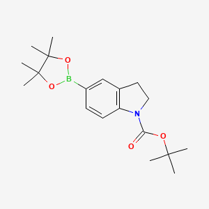 tert-Butyl 5-(4,4,5,5-tetramethyl-1,3,2-dioxaborolan-2-yl)indoline-1-carboxylate chemical structure (CAS 837392-67-3)