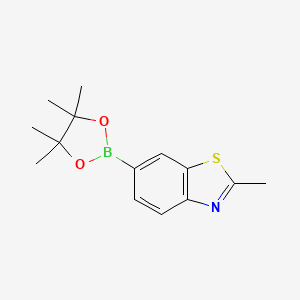 2-Methyl-6-(4,4,5,5-tetramethyl-1,3,2-dioxaborolan-2-yl)benzo[d]thiazole chemical structure (CAS 837392-69-5)