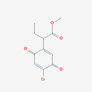 Methyl 2-(4-bromo-3,6-dioxocyclohexa-1,4-dien-1-yl)butanoate chemical structure (CAS 83893-49-6)