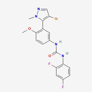 1-(3-(4-Bromo-1-methyl-1H-pyrazol-5-yl)-4-methoxyphenyl)-3-(2,4-difluorophenyl)urea chemical structure (CAS 839713-36-9)