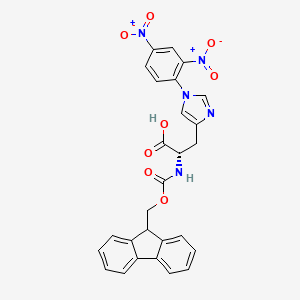 1-(2,4-Dinitrophenyl)-N-[(9H-fluoren-9-ylmethoxy)carbonyl]-L-histidine chemical structure (CAS 83999-94-4)