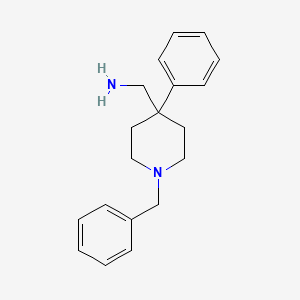 (1-Benzyl-4-phenylpiperidin-4-yl)methanamine chemical structure (CAS 84176-77-2)