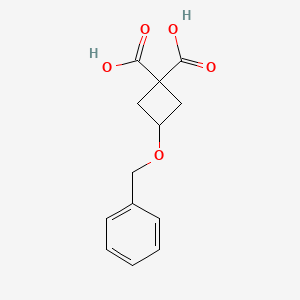 3-(Phenylmethoxy)-1,1-cyclobutanedicarboxylic acid chemical structure (CAS 84182-46-7)