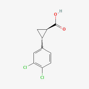 rel-(1R,2R)-2-(3,4-Dichlorophenyl)cyclopropane-1-carboxylic acid chemical structure (CAS 842119-90-8)