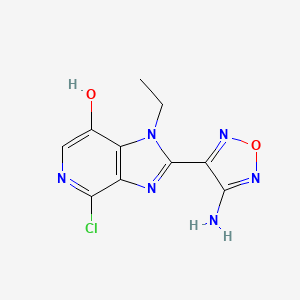 2-(4-Amino-1,2,5-oxadiazol-3-yl)-4-chloro-1-ethyl-1H-imidazo[4,5-c]pyridin-7-ol chemical structure (CAS 842149-46-6)
