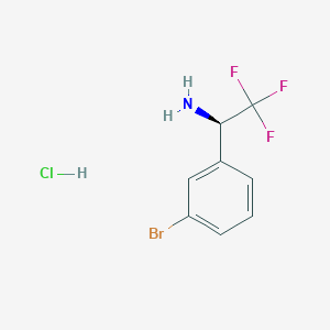 (R)-1-(3-Bromophenyl)-2,2,2-trifluoroethanamine hydrochloride chemical structure (CAS 842169-97-5)