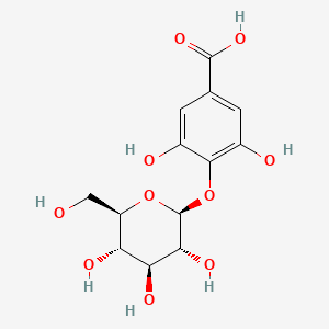 3,5-Dihydroxy-4-(((2S,3R,4S,5S,6R)-3,4,5-trihydroxy-6-(hydroxymethyl)tetrahydro-2H-pyran-2-yl)oxy)benzoic acid chemical structure (CAS 84274-52-2)