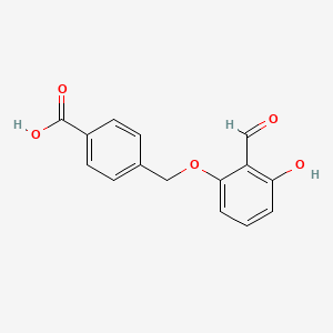 4-((2-Formyl-3-hydroxyphenoxy)methyl)benzoic acid chemical structure (CAS 84290-27-7)
