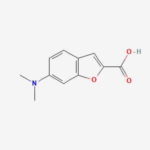 6-(Dimethylamino)benzofuran-2-carboxylic acid chemical structure (CAS 842958-64-9)
