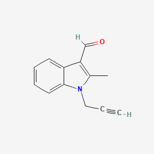 2-Methyl-1-(prop-2-yn-1-yl)-1H-indole-3-carbaldehyde chemical structure (CAS 842973-82-4)
