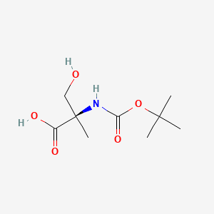 (R)-2-((tert-Butoxycarbonyl)amino)-3-hydroxy-2-methylpropanoic acid chemical structure (CAS 84311-18-2)